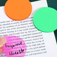 160pcs Round Transparent Waterproof Stickers, Semi-Transparent Bookmark Index Tabs, Error Correction Sticky Notes, Office School Learning Supplies School Supplies - one-size - View 8