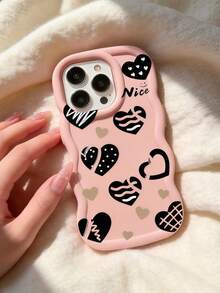 1pc Y2K Hollow Heart Pattern Macaron Dopamine Color Soft TPU Wavy Edge Phone Case Compatible With Galaxy A03 A04 A05 A06 A11 A12 A13 A14 A15 A16 A20S A21S A22 A23 A24 A25 A26 A31 A32 A33 A34 A35 A36 A50 A51 A52 A53A54 A55 A56 A73 S20FE S21FE S22 S22U S23 S23+ S23U S233FE S24 S24+ S24U S25 S25+ S25U/ Note 11 Note 12 Note 13 Note 14 /Samrt/Honor/Y7 Y9/Ealme C53 C55 - Pink - View 4