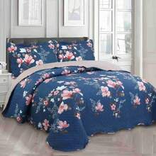 3-Piece Set: Double-Sided Queen Bedspread, Patchwork Quilt, Ultra Patch - Paris Night - View 1