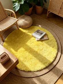 1pc Round Leopard Print Decorative Rug, Love And Healing Bedroom Decor, Small Rug, Carpet, Home Decor, Living Room Rug, Living Room Small Rug, Bedroom Rug, Living Room Home Decor, Outdoor Rug, Washable Rug - Multicolor - View 4