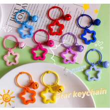 2/4/6 Mixed Color Star Bell Keychain, DIY Cute Candy Color Bag, Keychain Accessories Pendant, Handmade Perler Bead Accessories, Multiple Colors Available - View 8