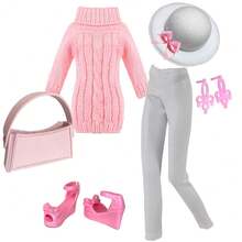 1/6 Doll Clothes Sweater And Pants Outfit Set Compatible With 11.5 Inch BJD Doll, 30cm Fashion Doll Accessories, Doll Dress Up Costume Gift For Girls - Multicolor - View 3