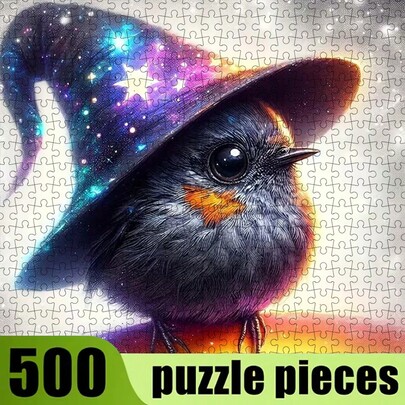 500pcs Adult Mini Jigsaw Puzzle Box - This Precision-Cut Puzzle Features A Magical Cute Bird Theme And Is Made Of Scratch-Resistant Material. Challenging Difficulty For Adults, Suitable For Family Entertainment, DIY Home Decor, And Art Collection. Perfect For Halloween And Christmas Atmospheres, A Creative Gift To Challenge The Brain And Give To Friends And Family, Letting You Immerse Yourself In Fantasy And Brighten Up Your Space.