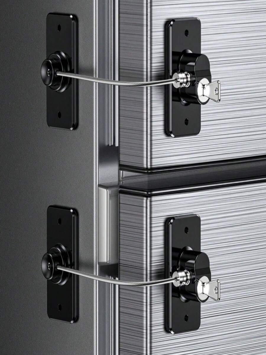 1/3 Set Multi-Function Refrigerator Lock With Key, Easy Installation, Suitable For Kitchen Refrigerator, Cabinet, Drawer, Wardrobe, Window And Refrigerator Lock Set, Home Security Lock