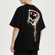 2026 Men's Loose-Fit T-Shirt With Splash Pattern, Crew Neck, Short Sleeve, Streetwear, Summer T-Shirt - 白色 - 查看 7