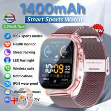 KENPANG Smartwatch Olahraga Luar Ruangan Unisex Terbaru 2026, Baterai 1400mAh, Lampu LED Terintegrasi, 100+ Mode Olahraga, Panggilan HD Real-Time, Pelacakan Data Aktivitas & Kebugaran, Pemantauan Tidur, Tahan Air, Layar Sentuh Penuh 2,01 Inci, Pelacak Kebugaran untuk Pria dan Wanita - View 13