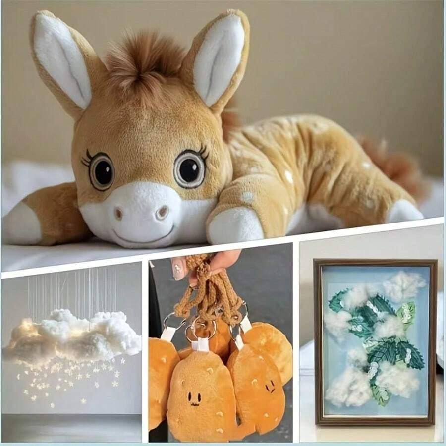 1pc White Polyester Fiber Filling, Suitable For Sofa, Toys, Pillows, Pet Beds And Home Textiles - Soft And Fluffy Material, Ideal For Comfortable Cushions, Stuffed Dolls And Decorative Accents - A - View 1