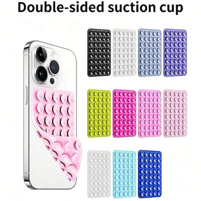 Silicone Suction Cup, With 40pcs Square Suction Cups, Thickened Double-Sided Universal Phone Holder Suction Cup, Strong Adhesion, Suitable For Smooth Phone Cases And Walls