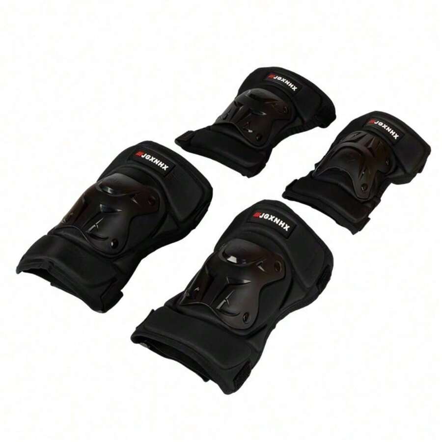 Motorcycle Knee Pads, PP Shell Anti-Fall Riding Guards With Shock Absorption, 4-Piece Set Windproof & Warm Protective Gear For Adults - Knee Pads (Female) - View 1