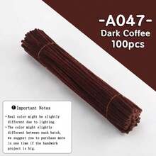 100/200支大容量 DIY 絨毛管毛絨棒 附教學影片 62色 毛茸茸手工藝材料 手作藝術裝飾 蓬蓬球用 - 彩色 - 查看 22