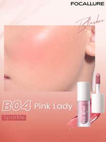 FOCALLURE Hangover Liquid Blush, Yogurt Texture, Moisturizing, 12-Hour Long Lasting, Natural Finish, Fits Skin Tone, Super Smooth And Easy To Blend, Long-Lasting Sweat-Resistant, Multi-Functional Makeup, Natural Healthy Rosy Effect, Quick Drying And Non-Fading - #B04 Pink Lady - View 2
