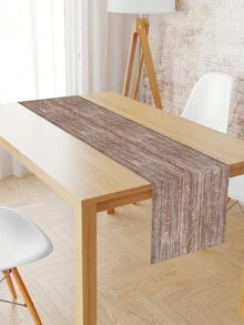 1 Stück Tischläufer mit Holzmaserung, 180x35cm Polyester Tischdecke, geeignet für Zuhause Küche Esstisch Dekoration, Picknick Party Zubehör - Verschiedenfarbig - Übersicht 6