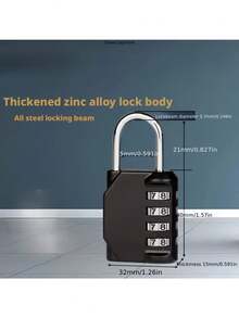 2pcs/Set Combination Padlocks, 4pcs/Set Outdoor Locks, Suitable For School, Gym, Sports Field, Wardrobe, Toolbox, Gate, Cabinet, Outdoor Use And Locker - Combination Lock - View 5