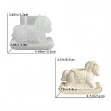 DIY Clay Mold 3D Rocking Horse Candle Holder Silicone Mold, Resin Epoxy Silicone, Home Decor, Handicrafts, Gypsum Cement Mold, Reusable, Easy Demolding, Holiday, Birthday Gift. Casting Silicone Mold. - Rocking Candlestick Mold - View 7