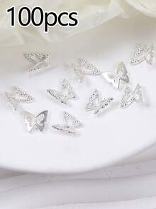10pcs/50pcs/100pcs Nail Art Nail Charm Nail Accessories Y2K Style Three Dimensional Luxury Hollow Butterfly Mixed Material Pack DIY Handmade Decorations, Bags, Phone Cases, Cups, Clothes, Shoes - Multicolor - View 6
