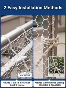 Balcony Net 2m X 79cm, Pet-Proof, W/ Ties. For Garden, Awning, Camping, Railing, Privacy - Multicolor - View 5