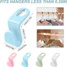 4/12/24pcs Closet Organization Storage System - Dual-Use Hanger Connector Wall/Cabinet Door Storage Rack, Sturdy Plastic Hooks, Space-Saving Clothing Organizer - Multicolor - View 3