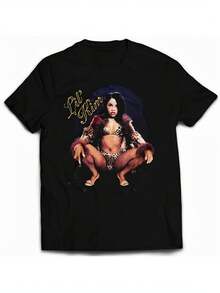 2026 New RONGCD Men'S Lil Kim Rapper Graphic T-Shirt |   Black Short Sleeve Hip-Hop Tee With Iconic Album Art Print, All Sizes S-5XL, Casual Crew Neck - Black - View 1