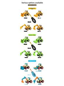 Juego de juguetes de vehículos de ingeniería DIY para niños, desmontable y ensamblable, juguete educativo de ensamblaje con tornillos para desarrollar la habilidad manual y el pensamiento lógico, modelo deslizante desmontable interactivo para padres e hijos, regalo creativo de cumpleaños y fiesta para niños de 3 a 12 años - Multicolor - Ver 11