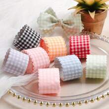 Wavy Edge Plaid Ribbon DIY Bow Baking Floral Clothing Decoration Ribbon - Multicolor - View 4
