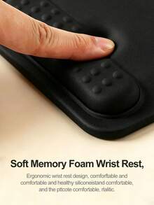 Large Ergonomic Wrist Rest Mouse Pad For Women, Memory Foam & Silicone Anti-Slip Wristband Mouse Mat - View 4