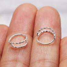 SENLANSP 1pc Minimalist Elegant 8mm Double Ring Nose Ring/Cartilage Earring - Body Piercing Jewelry For Men & Women - Double Nose Ring - View 2