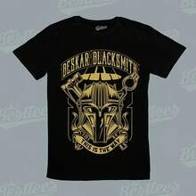 Beskar Blacksmith Mandalorian Armour Galactic Star Cartoon Tee T-Shirt - 黑色 - 查看 1