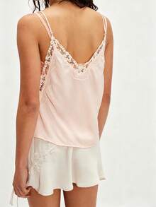 Women's Boho Lace Trim Tank Tops Summer Y2k Spaghetti Strap Sleeveless V Neck Loose Fit Camisole Embroidery Floral Shirt Beach Vacation Going Out Tops - 白色 - 查看 5