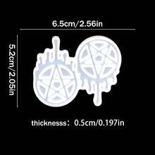 1個滴落幾何星形圖案矽膠耳環模具，UV與環氧樹脂鑄造模具，適用於DIY珠寶耳環、吊飾、鑰匙圈，美學手工藝品材料 - 幾何星星 - 查看 9