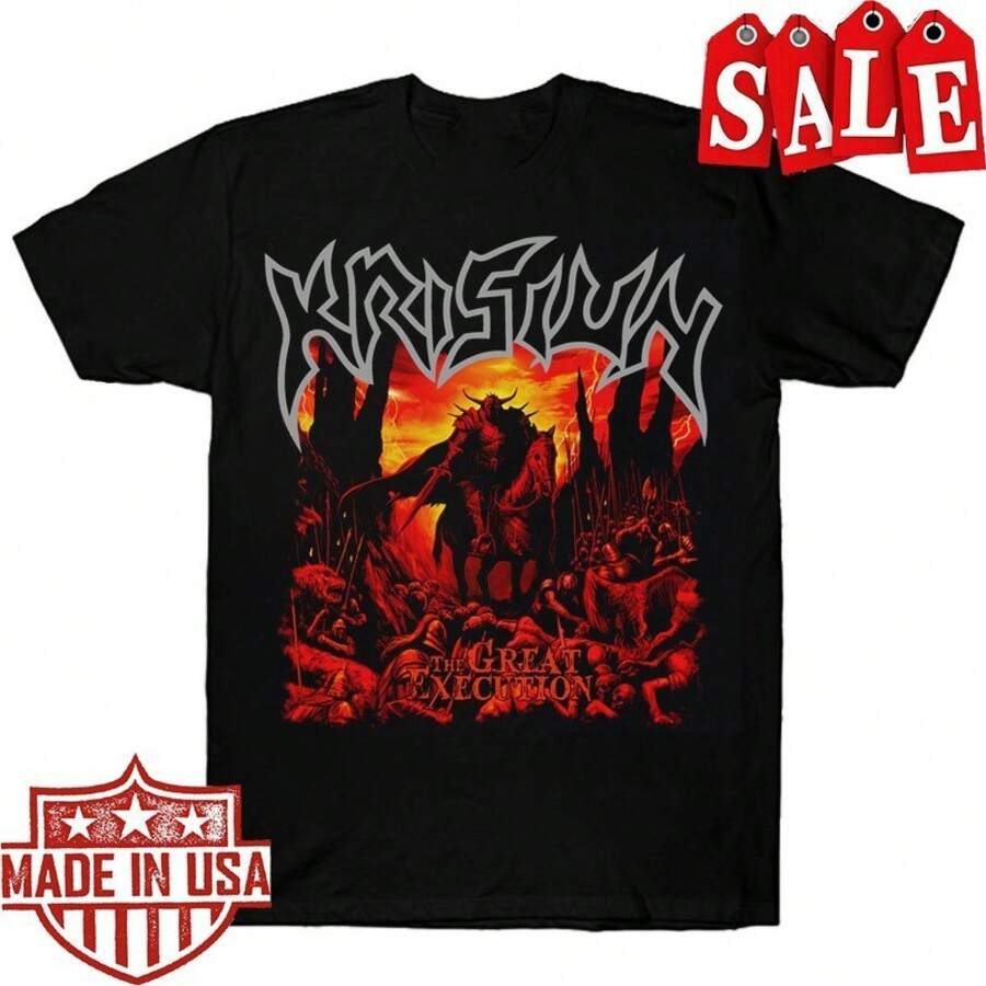 Nueva camiseta de la banda KRISIUN de algodón negro, todas las tallas, regalo para fans BL684, camiseta clásica negra de manga corta 100% algodón, un regalo para un amigo, perfecta para amantes de la música rock y coleccionistas. - Negro - Ver 1