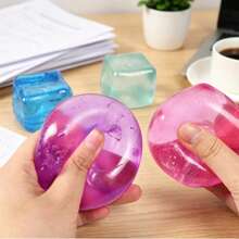 1 pièce Nouveau jouet anti-stress à presser en forme de glaçon de maltose, glaçon transparent, outil anti-stress très attrayant, presser pour libérer les émotions, convient aux adolescents et aux adultes, petit cadeau de classe, cadeau d'anniversaire, cadeau de vacances, cadeau parfait, cadeau pour passionnés - Multicolore - Voir 6