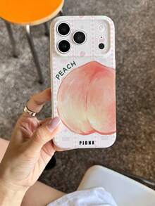 PJDNX 1pc Pink Watercolor Peach Print Phone Case, With Small Flowers And Cupcake Pattern, Stripes, Fruit Style, Bear, Glossy Film Hard Shell, Precise Lens And Earpiece Cutouts, Full Coverage, Ultra-Lightweight Bare-Hand Feel, Phone 17 Pro Max Phone Case, Compatible With Phone 16 Pro Max, 15 Pro Max, 14 Pro Max High-End Fashion Fun Phone - Watermelon Pink - View 4