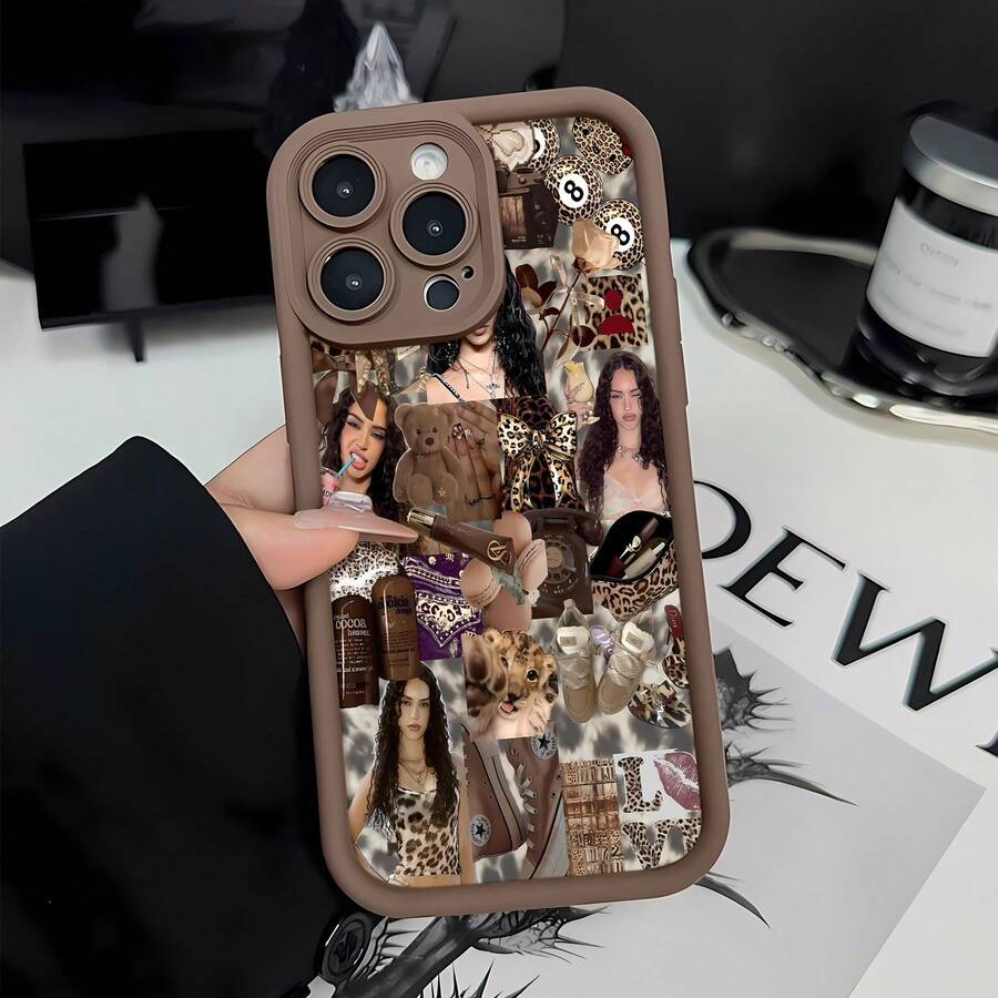 Estética de leopardo de marrónfunda de teléfono Fundas compatibles con ,Apple,VIVO,OPPO,,, y Honor.Fabricadas en silicona TPU,ofrecen protección contra golpes y caídas. - Marrón - Ver 1