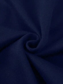 1件女款純色休閒戶外寬鬆運動百搭抓絨內裡長褲 - 藍色 - 查看 7