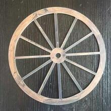 3pcs Vintage Wooden Carriage Wheel Decor - Solid Wood Wheel Pendant For Bar Decoration, Antique Style Wooden Wheel For Furniture Decor - Retro Western Cowboy Theme, Suitable For Bar, Garage And Home Decoration - 9.84*9.84 Inches - View 9