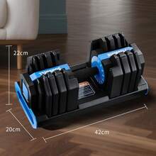 AYAYM Adjustable Dumbbells Set Singel, Pair, Muscle Building, Strength Training, Adjustable Weights For Home Gym, Space Saving 15 In 1, Locking Mechanism 25KG - Blue - View 3