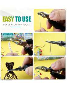 Multifunctional DIY Jewelry Making Pliers Mini Wire Cutter, For Jumper Wire Cable Tie Cutting, Electronic Circuit Electrician DIY Pliers, Stainless Steel For Beading - A - View 4