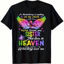 I Miss My Sister My Angel In Heaven A T-Shirt To Remember My Lost Sister Made Of 100 Available In Plus Sizes For Men ItS - 黑12 - 查看 1