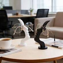 Creative Human Face Shaped Eyewear Stand, Desktop Glasses Holder, Side Profile Design, Fun Simple Glasses Rack, Decorative Storage Stand - Multicolor - View 13