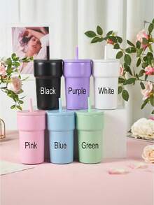 Vaso térmico de acero inoxidable personalizado, taza de viaje con nombre personalizado, regalo de dama de honor taza de café, regalo personalizado, vaso térmico con pajita, taza de viaje personalizada, vaso térmico, regalo de dama de honor, vaso térmico con tapa, invitación de dama de honor, despedida de soltera, taza de café - Multicolor - Ver 9