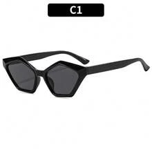 Unique Irregular Cat-Eye Versatile Retro  Minimalist Black Frame Polygonal Cat-Eye  High-End Niche Versatile - C2 - 豹紋鏡框,淺灰色鏡片 - 查看 6