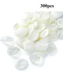 50/100/300/500pcs Artificial Silk Rose Petals, White Petals, Suitable For Wedding, Party, New Year Gift, Valentine's Day, Home Decor, Wedding Decor, Etc. - White - View 8