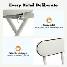 SHIOUCY 2 White Bar Stools Portable Folding Stool Padded Folding High Chairs Bar Stool Counter Stool Bar Chair - White - View 9