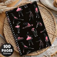 1pc Ballet-Themed Spiral Notebook With Horizontal Line Ruled Pages - Elegant Ballet Cover Suitable For Dance Journal, Planner, Teacher Gift, Student Notes, Dancer Diary School Supplies - D - View 4