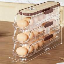 1 Piece, Multi-Layer Combination Egg Rack, Refrigerator Egg Storage Box, Egg Sorting Basket, Space-Saving, Automatic Rolling Egg Sorter, Large Capacity Egg Dispenser, Suitable For Refrigerator Storage, Refrigerator Organization - View 13