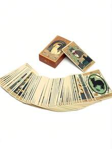 Neat Mystical Hard Anti-Bending Cute Cat Tarot Cards, Unisex Bohemian Style Spanish Tarot Cards, Suitable For Club Games, Bar Accessories, Bachelor Party, Family Beach Outdoor Games Essential Accessories, Divination Birthday Gift - Multicolor - View 4