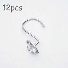 Heart-Shaped Shower Curtain Hook Set, Rust-Resistant And Durable, With Beautifully Designed Rings, Made Of High-Quality Stainless Steel. An Ideal Choice For Bathroom Essentials. - Multicolor - View 10