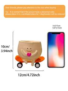 Cute Resin Smiling Face Succulent Plant Pot - Indoor Outdoor Greenhouse Shelf Desktop Decor Small Plant Pot Charming Home Garden Decor Pot - C - View 14