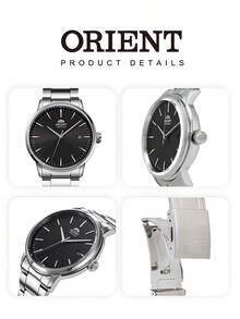 Orient Men's Classic Automatic Mechanical Watch, Black Dial, Stainless Steel Bracelet, 100m Water Resistant, Transparent Case Back, RA-AC0E01B10B - Silver - View 5