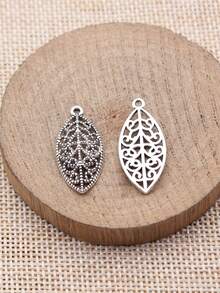 20 buah liontin daun ukuran 27x12mm untuk pembuatan perhiasan DIY, kalung, gantungan kunci, rantai ponsel, gelang, aksesoris pembuatan kerajinan tangan. - Daun-daun - View 7
